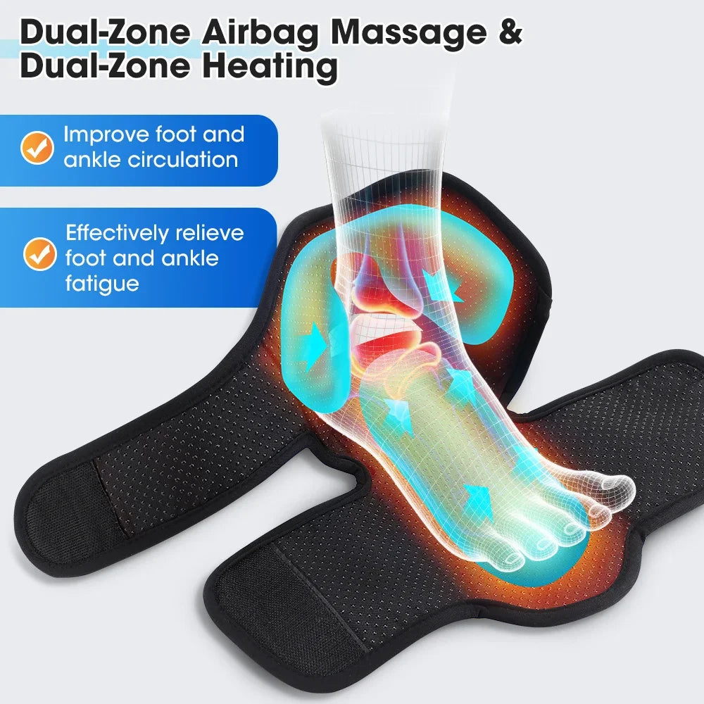 Hailicare Dual Airbag Foot & Ankle Massager – 3 Modes Heat