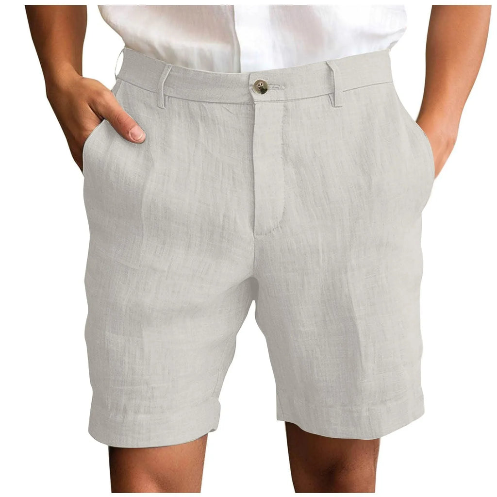 Men's Cotton Linen Casual Shorts – Lightweight Beach Pants