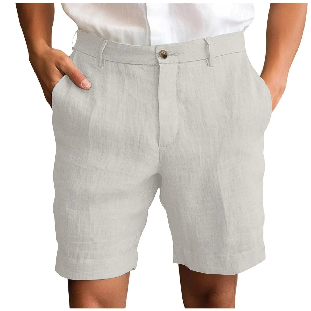 Men's Cotton Linen Casual Shorts – Lightweight Beach Pants