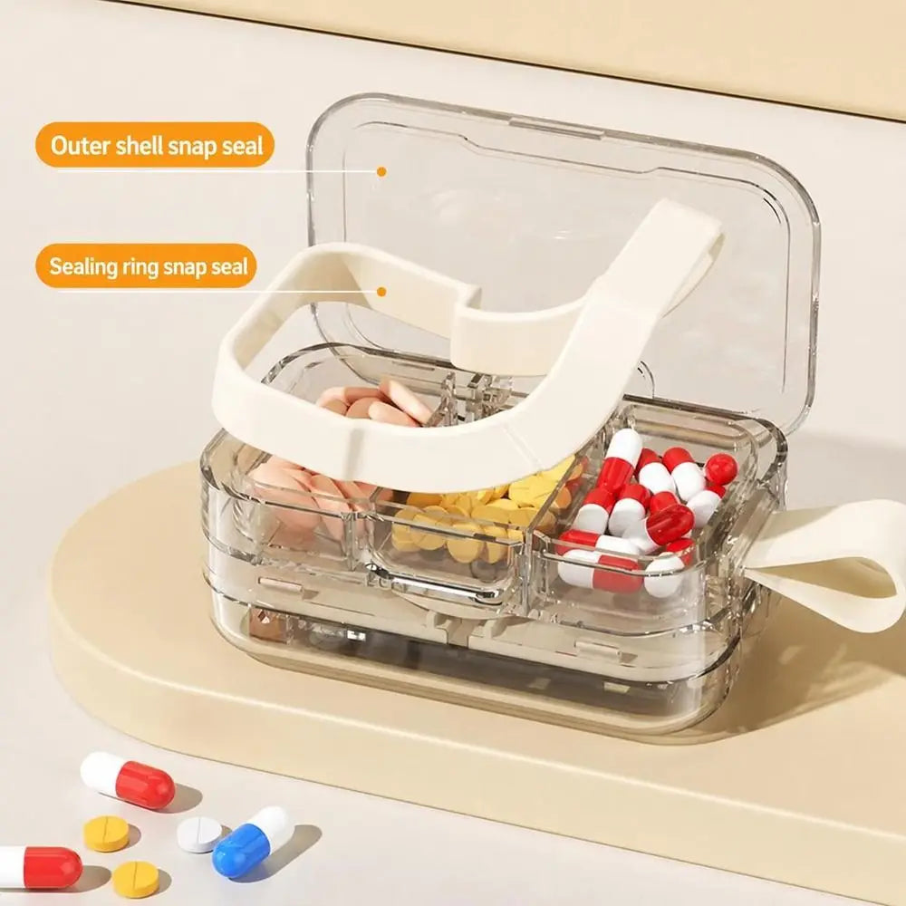 Pill Cutter & Storage Box – 1/2 1/3 1/4 Splitter, Dustproof