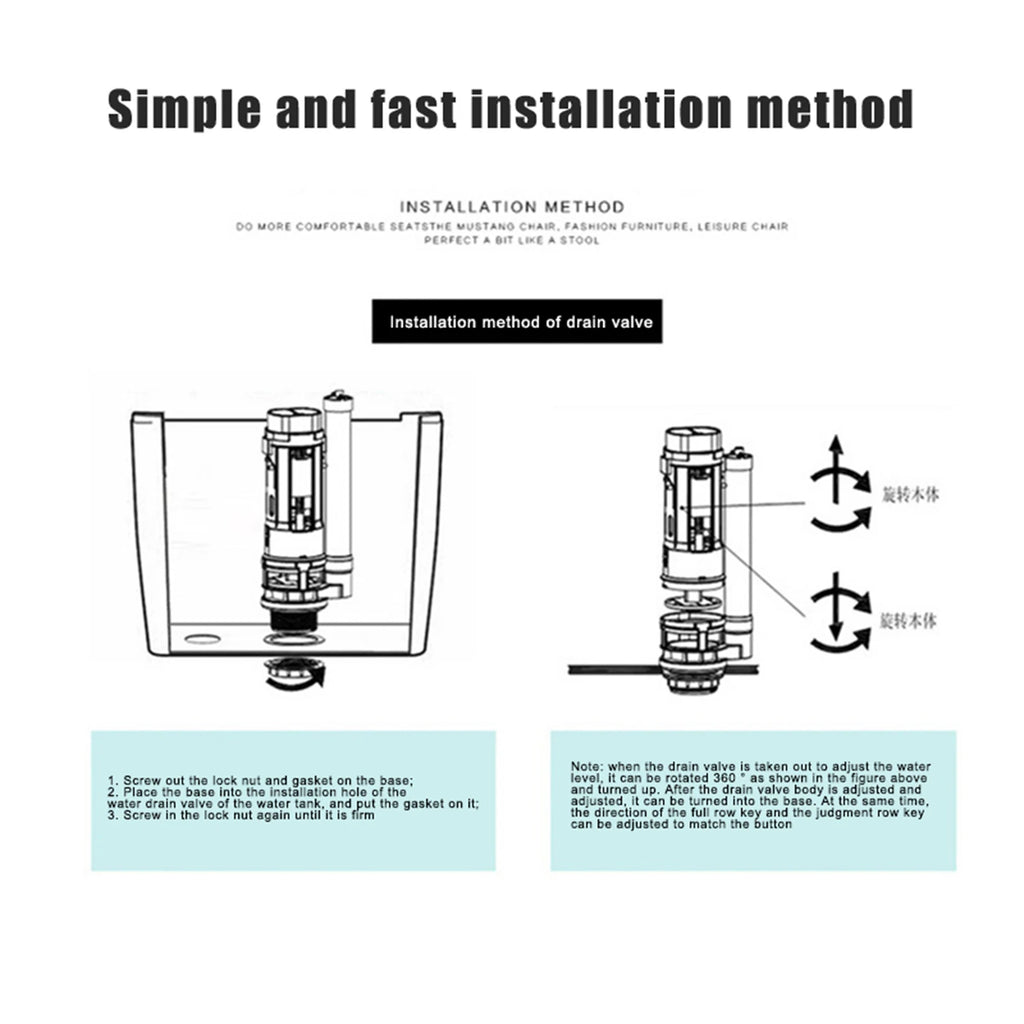 Toilet Dual Flush Float Valve – Cistern Inlet Drain Repair Kit