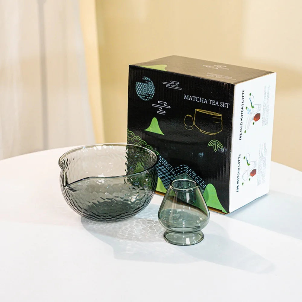 Glass Matcha Bowl with Pouring Spout – Japanese Tea Set