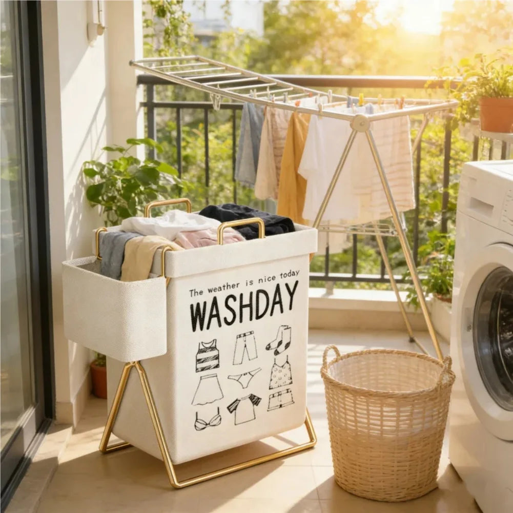 VIBE Foldable Large Laundry Basket with Handles | Space-Saving