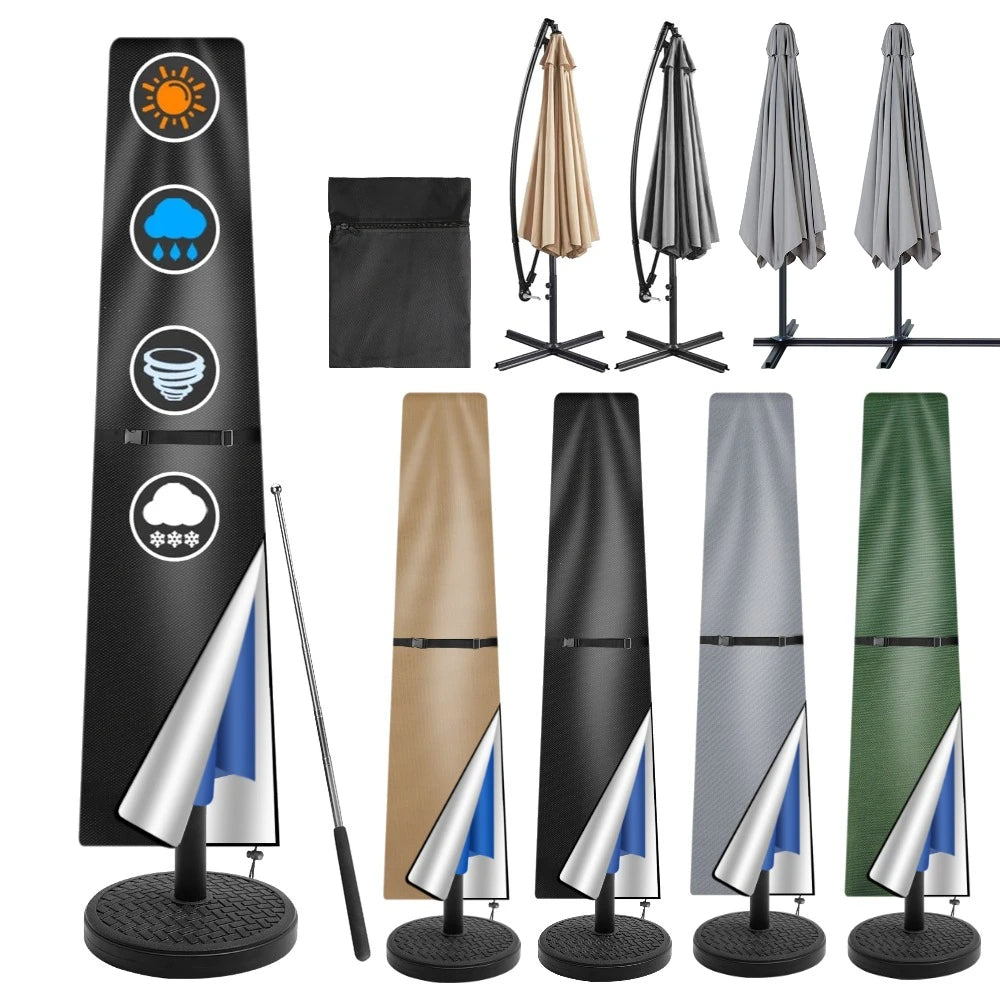 Large Waterproof Patio Umbrella Cover 210D Oxford with Zipper