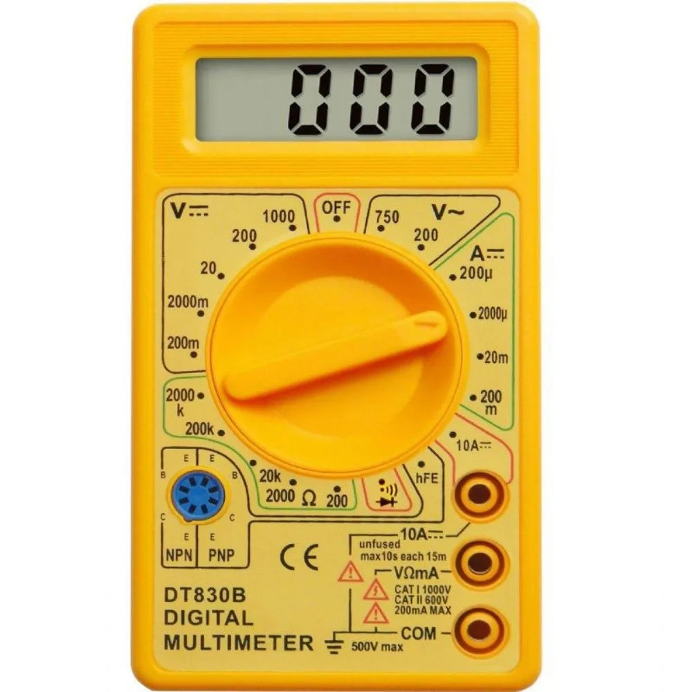 DT830B Digital Multimeter – Portable Volt Ohm Circuit Tester