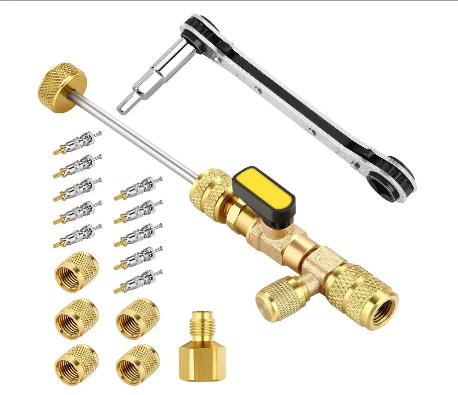 Valve Core Remover Installer Kit – 1/4" & 5/16" R22 R410a Tool