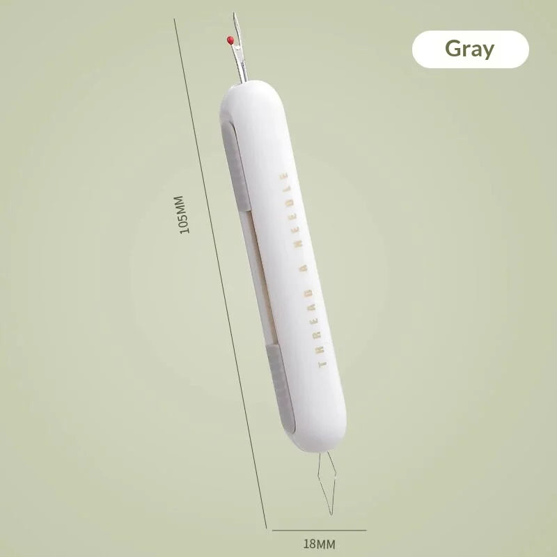 2-in-1 Retractable Seam Ripper & Needle Threader Sewing Tool