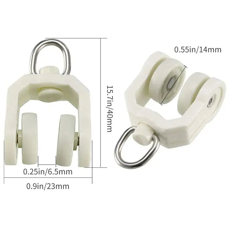 Flexible Ceiling Curtain Track Rollers 100pc – White Gliders