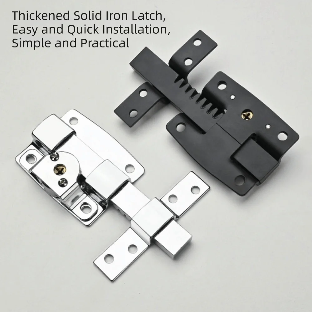 Iron Security Door Bolt Latch Lock – Silver & Black