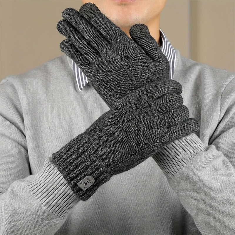 Thick Knit Winter Touch Screen Gloves – Unisex Ski & Cycling