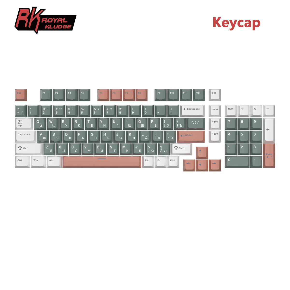 RK Royal Kludge PBT Colorblock Keycaps 98 Keys EN/RU
