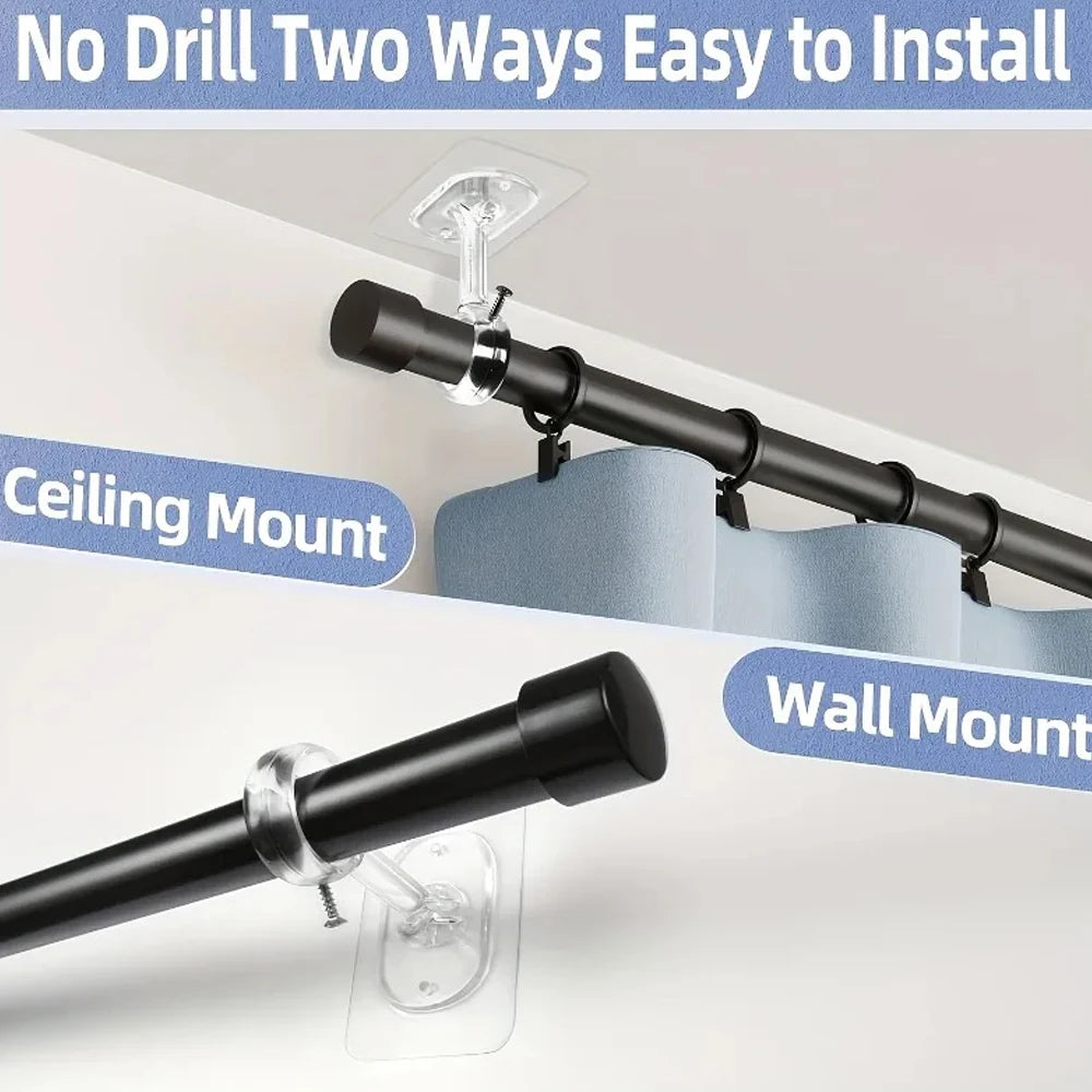 Self Adhesive Curtain Rod Brackets – No-Drill Ceiling Mount