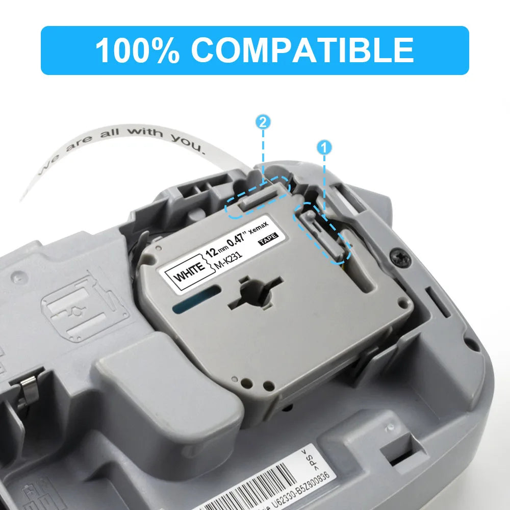 12mm Brother MK Label Tape Compatible MK231 MK131 – 5/10 Pack