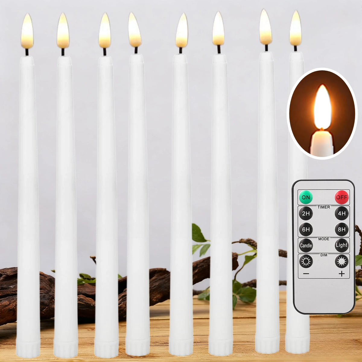 Flameless LED Taper Candles with Remote & Timer | Battery Operated