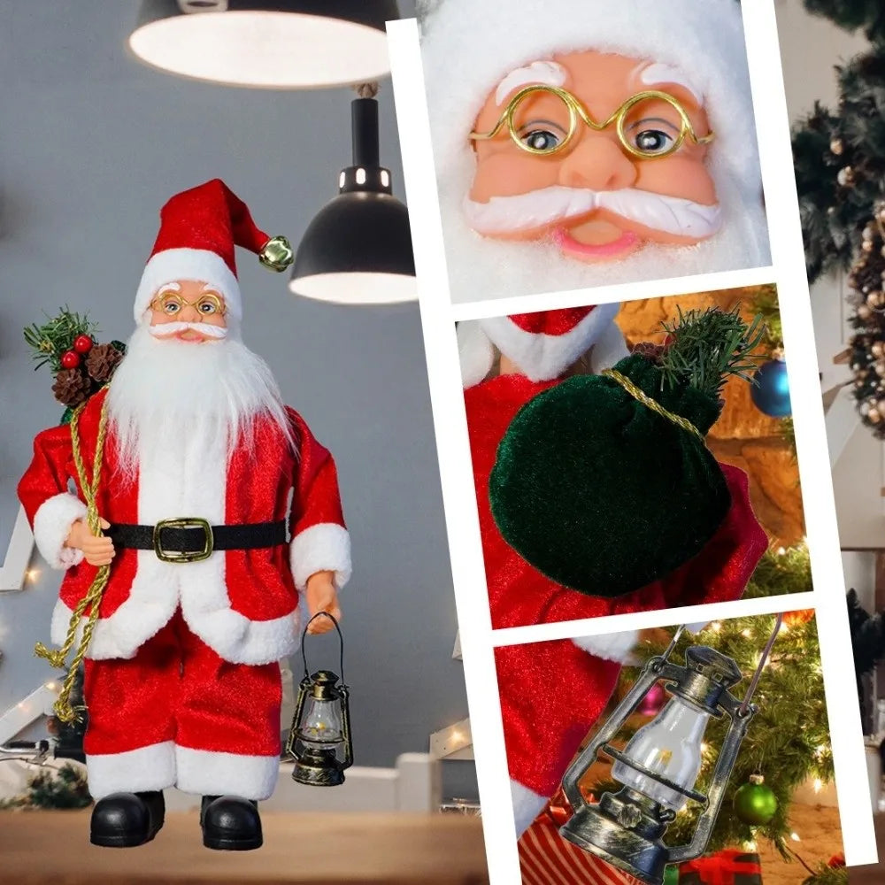 13-Inch Standing Santa Claus Soft Velvet Christmas Decoration