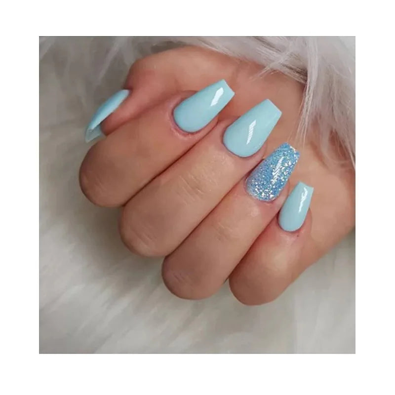 500pcs Press On Nail Tips – Coffin Ballet Full Cover False Nails