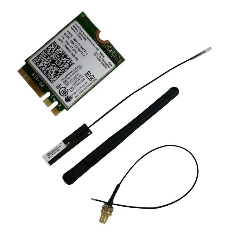 WiFi Antenna Cable & 7260AC Card for Lenovo ThinkCentre M720Q M920Q