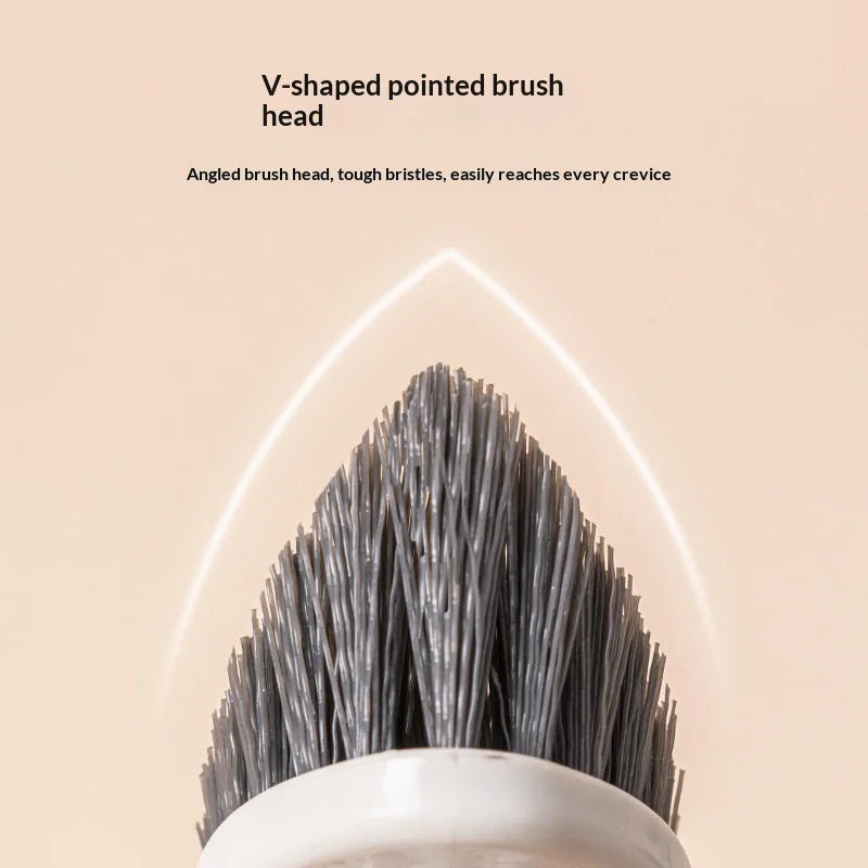 V-Shape Grout Brush Hard Bristle Long Handle Tile Scrubber