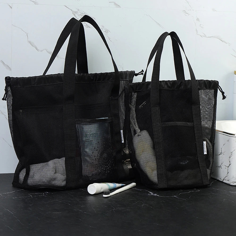 KindFuny Mesh Beach Bag – Drainage Tote Shoulder Bag