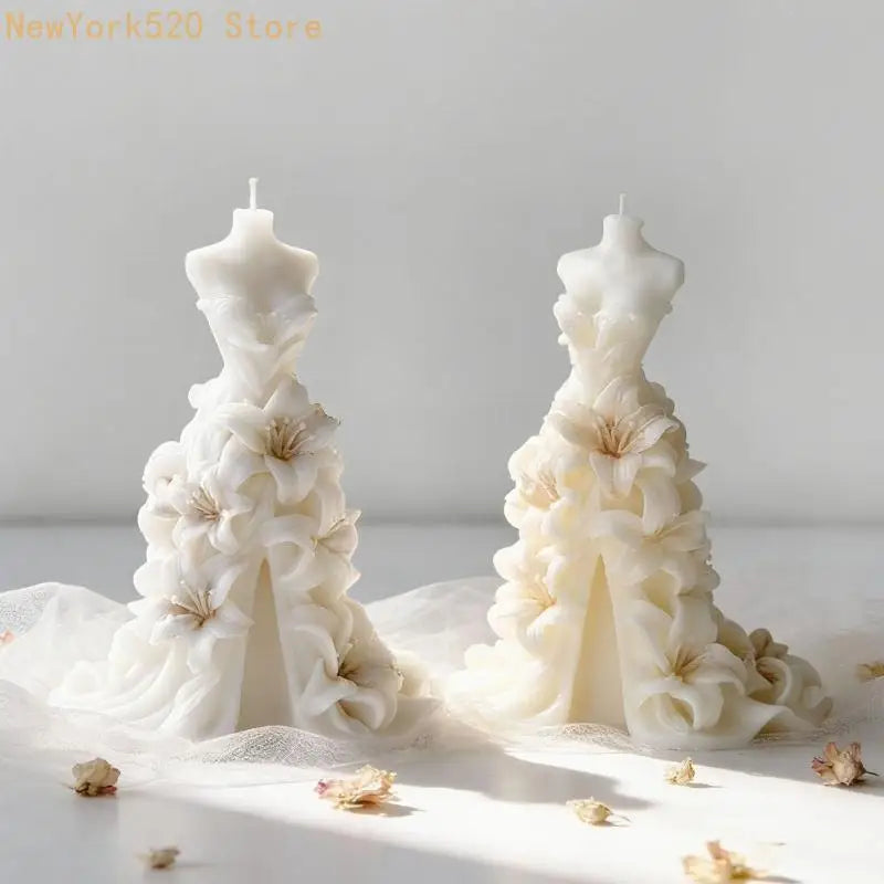 Wedding Dress Silicone Mold for Soap, Candle & Fondant