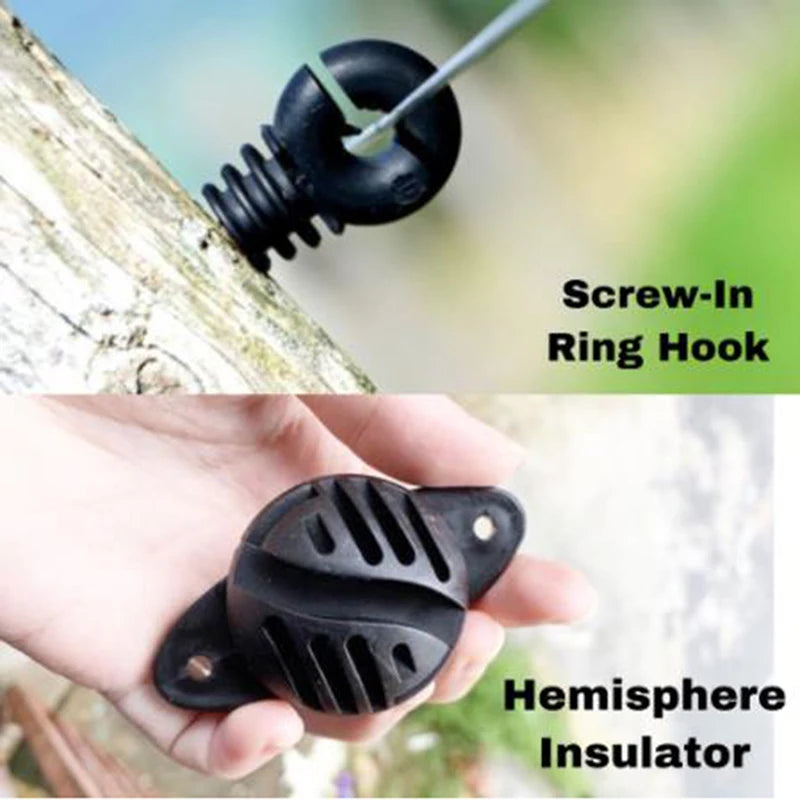10-Pack Electric Fence Ring Hook Screw Plastic Insulators