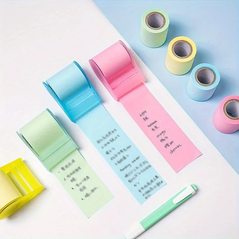 Sticky Notes with Tape Holder – Assorted Pink & Green Colors