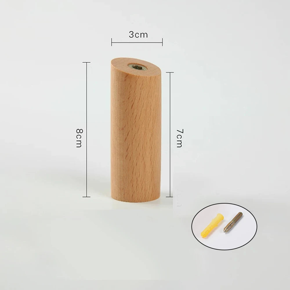 Wooden Wall Mounted Coat Hooks – Hat, Towel & Key Organizer