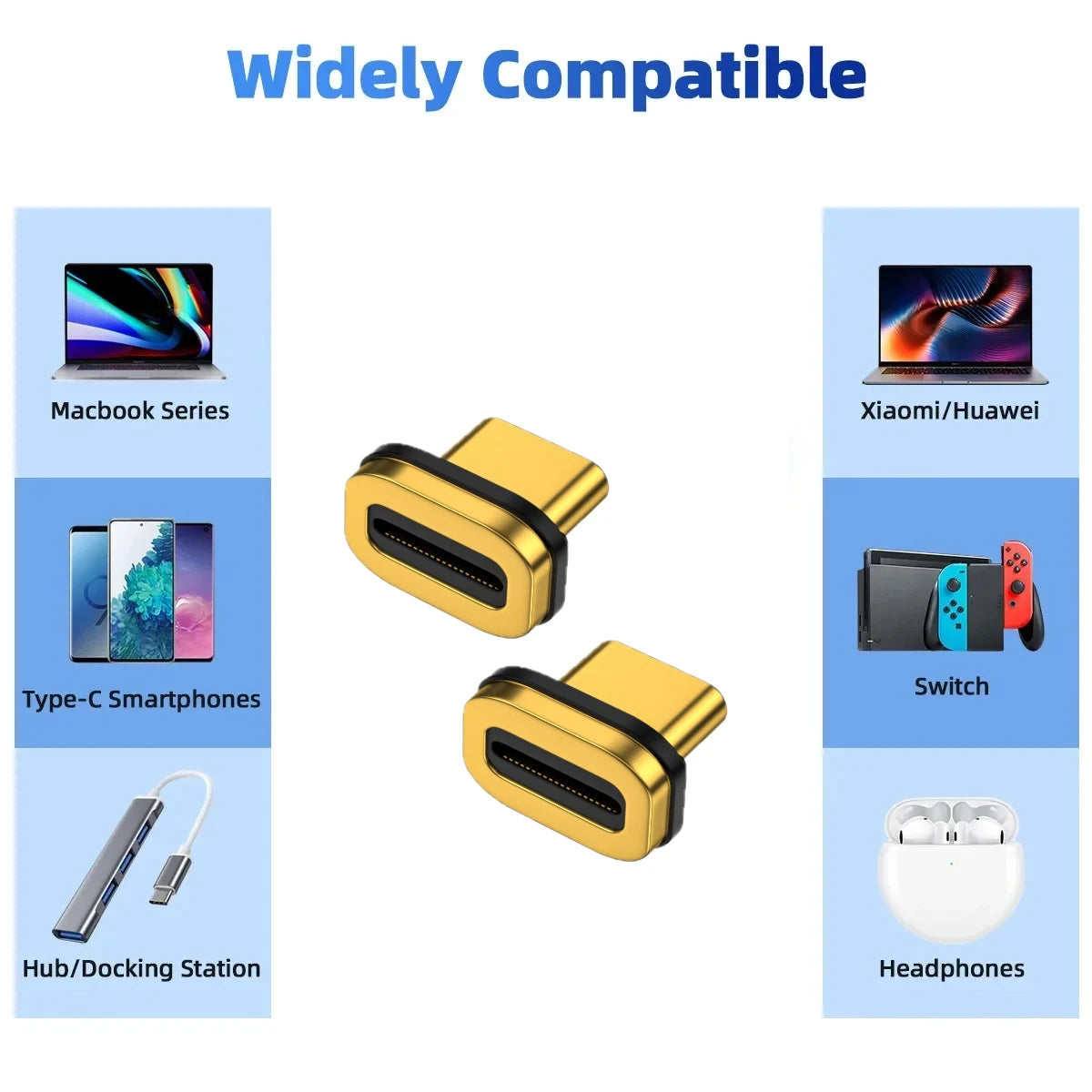 USB-C 24-Pin Magnetic Adapter Tips USB 4.0 – 3/5/10 Pack