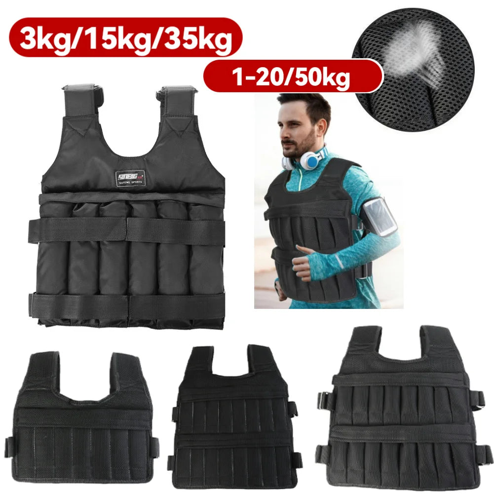 Adjustable Weighted Vest 3–35kg | Running & Weight Training