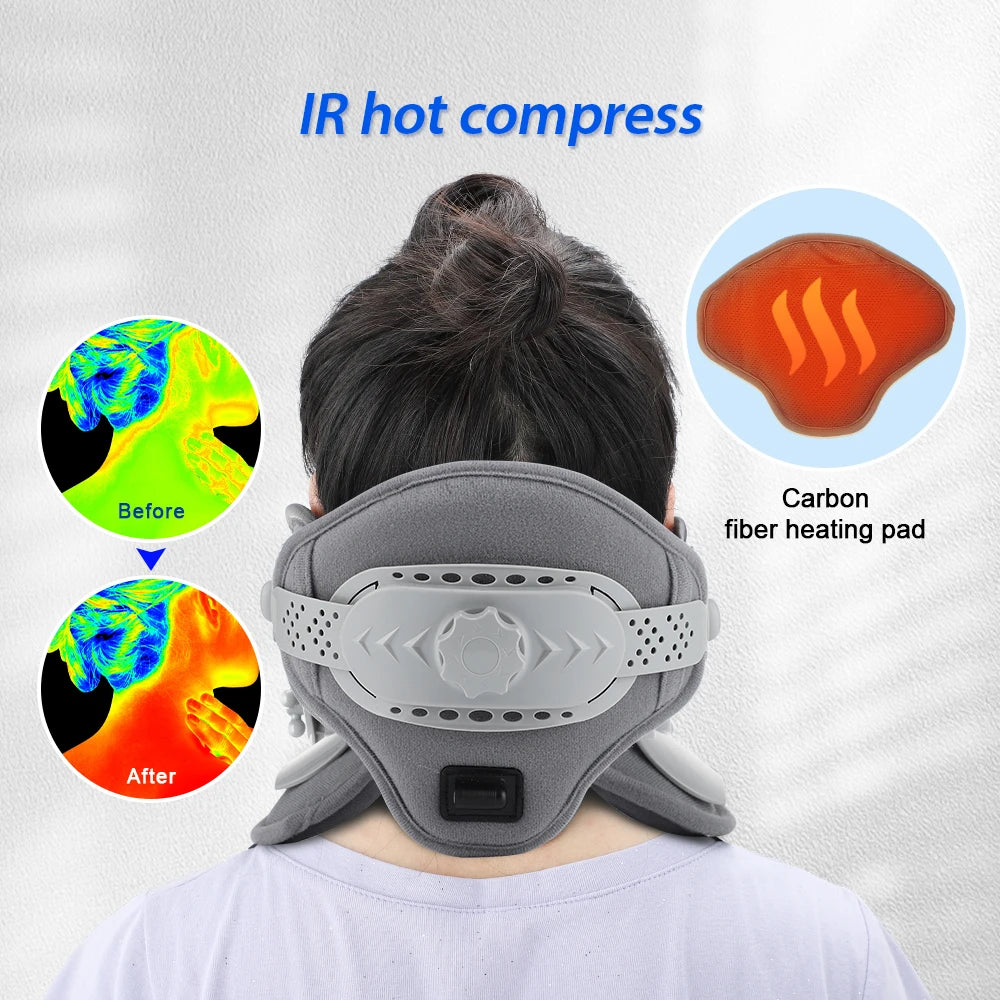 Inflatable Neck Traction Brace | Warming Vibration & Remote
