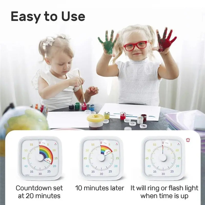 60-Minute Visual Countdown Timer – Rainbow Disk & Protective Case
