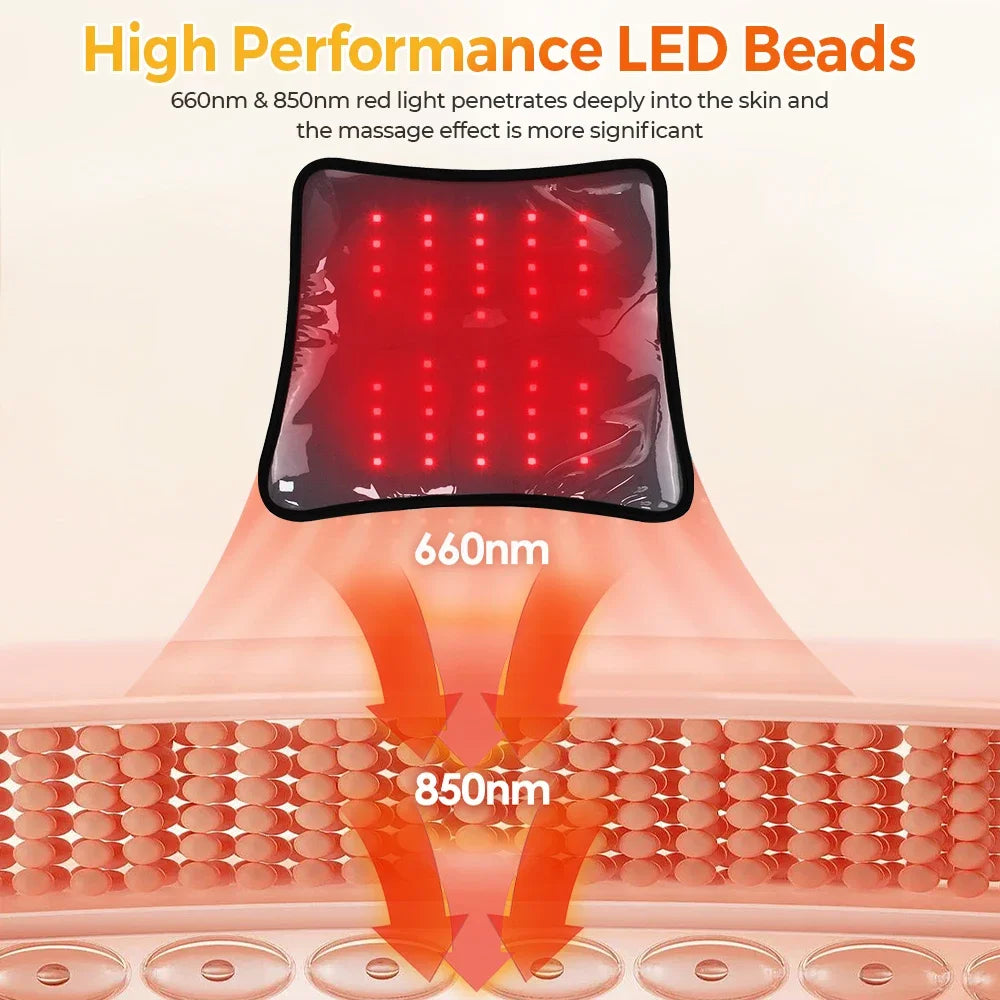 Cordless Red Light Vibration Massager – Knee, Back & Waist Pad
