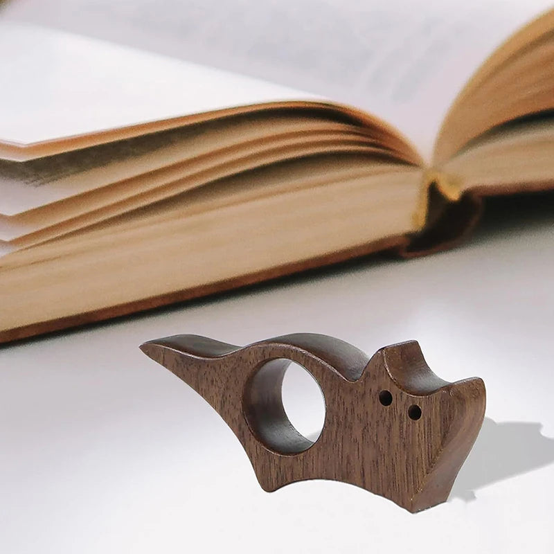 Natural Wood Cat & Dog Bookmark – Eco-Friendly Animal Page Holder