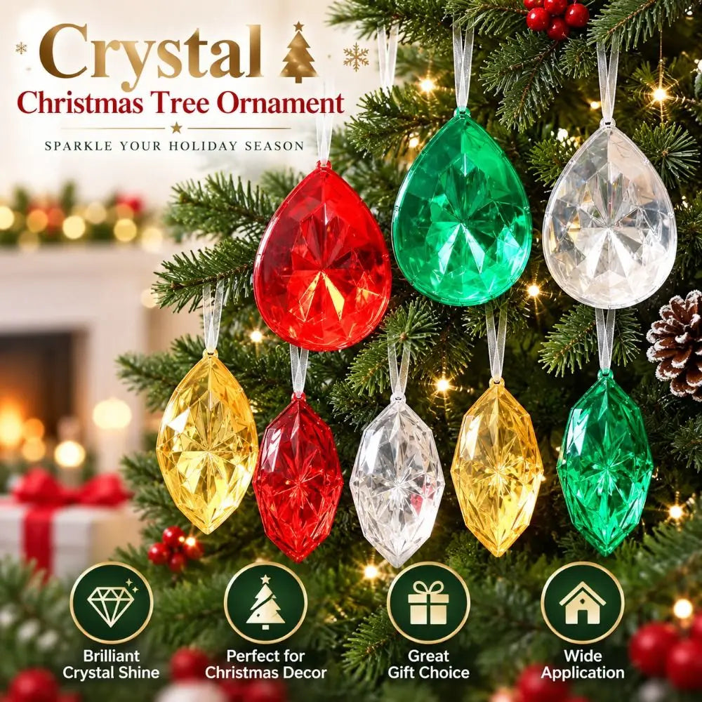 Faceted Diamond Crystal Christmas Tree Ornament – Multicolor