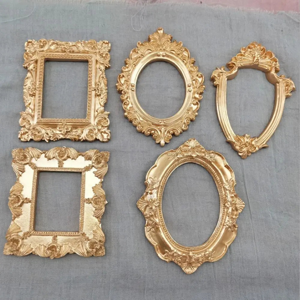 Vintage Golden Victorian Mini Photo Frames – Resin Decor
