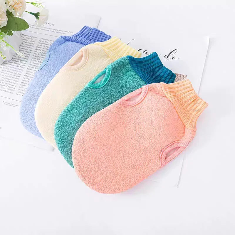 Double-Sided Exfoliating Shower Gloves – Body Scrubber Mitten