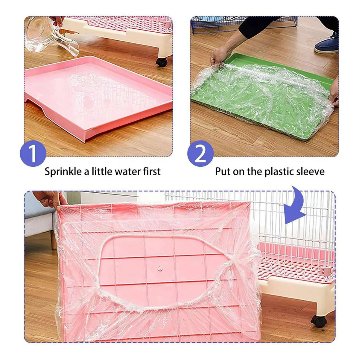 100 Pcs Disposable Cage Liners for Rabbits, Guinea Pigs & Small Pets