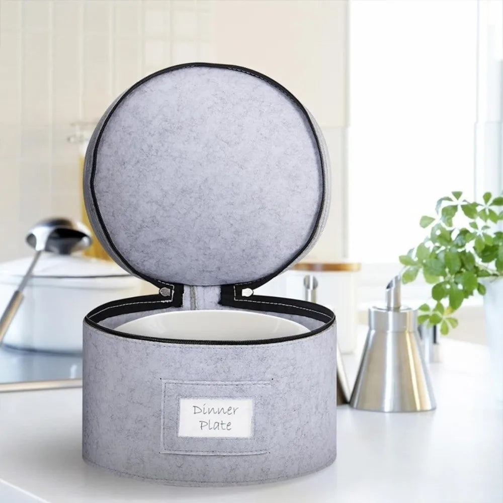 Zippered Felt Storage Bag – Large Capacity Hat & Dish Organizer