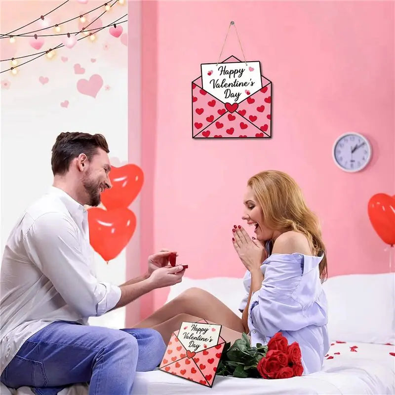 Valentine's Day Envelope Wooden Door Sign – Front Door Decor