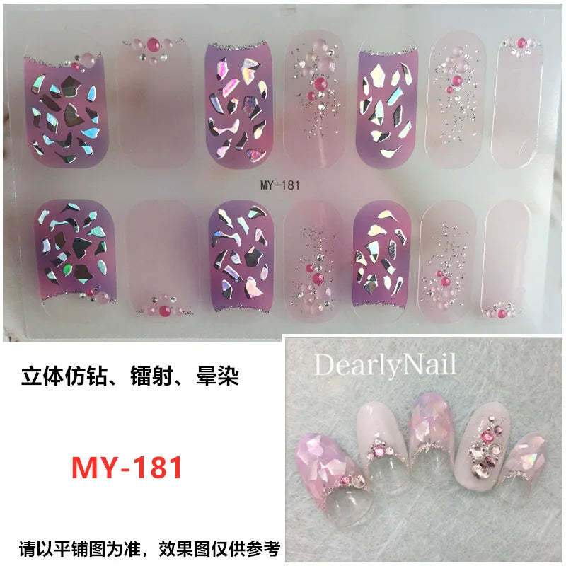 Summer Nail Art Stickers – 14-Tip Full Cover Gel Film Decals