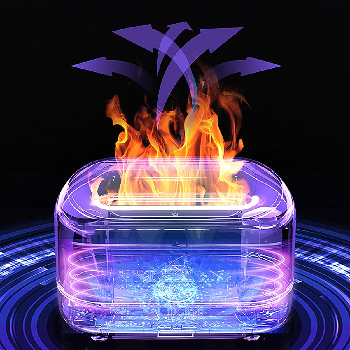 RGB Flame Aroma Diffuser Humidifier – 7-Color USB Night Light