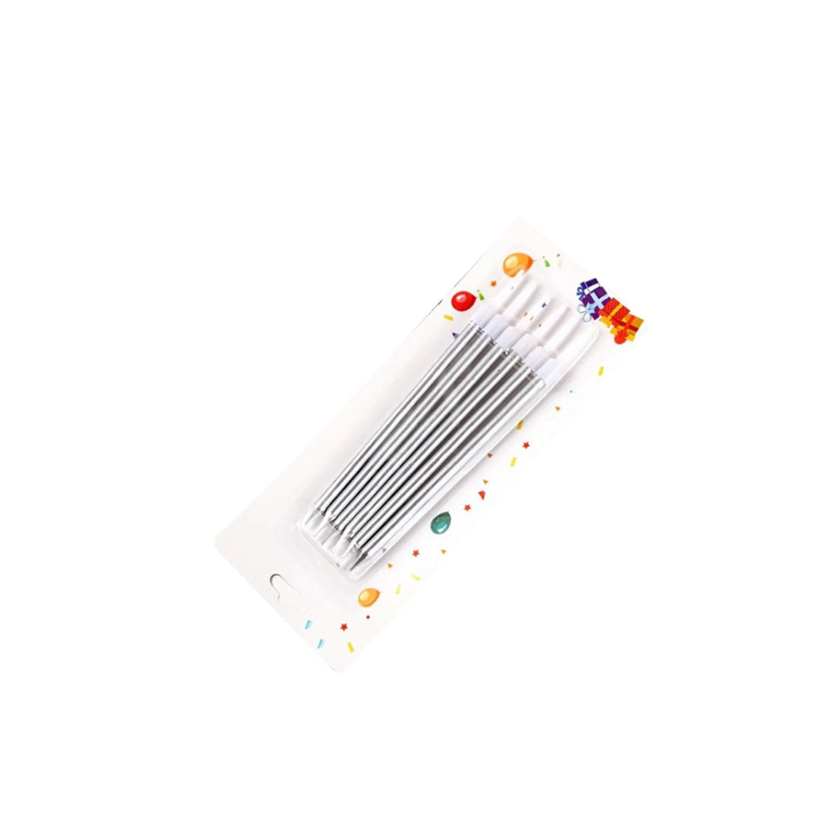 6-Pack Gold & Silver Metallic Birthday Cake Candles with Holders