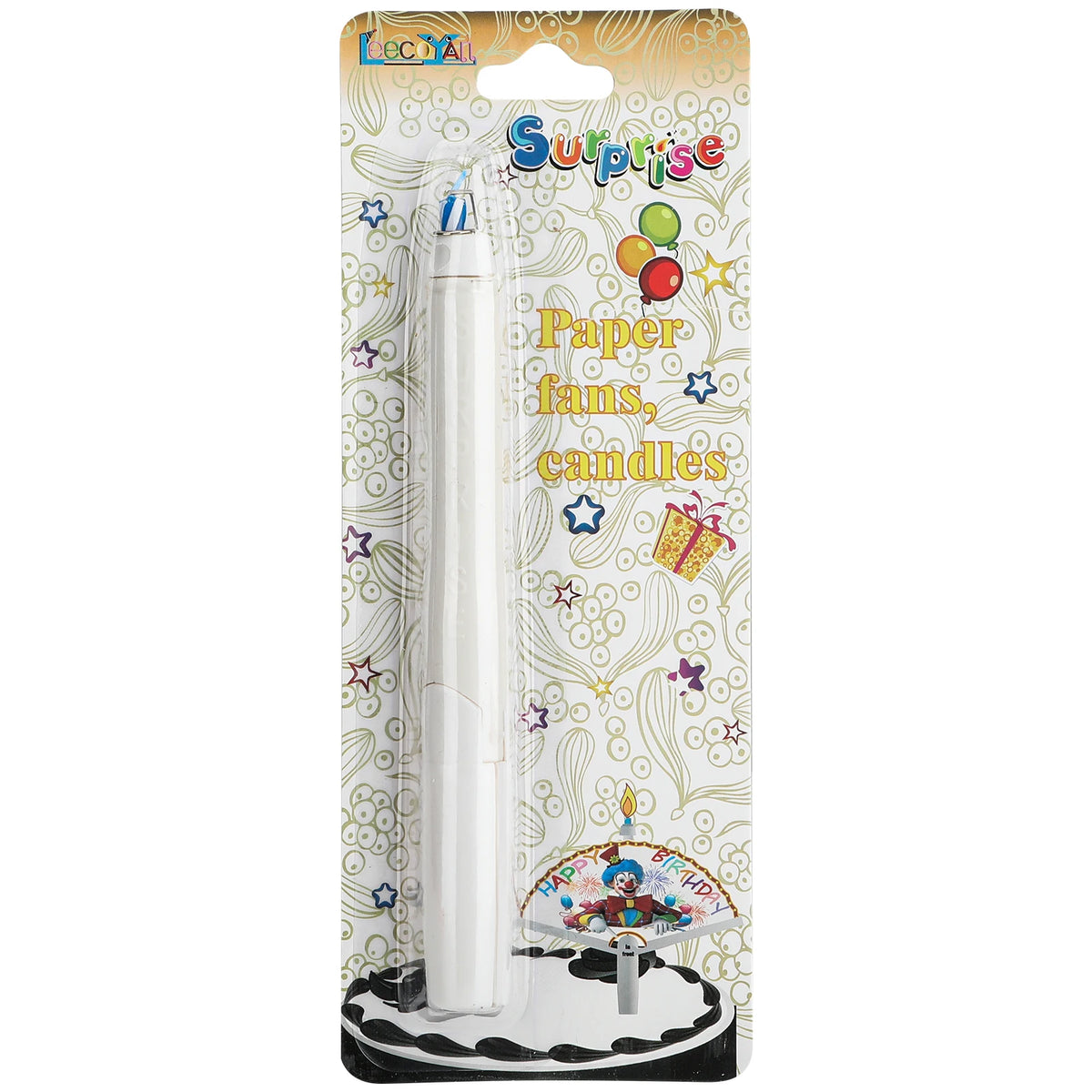 Clown Fan Banner Birthday Candle – Unique Party Cake Decor