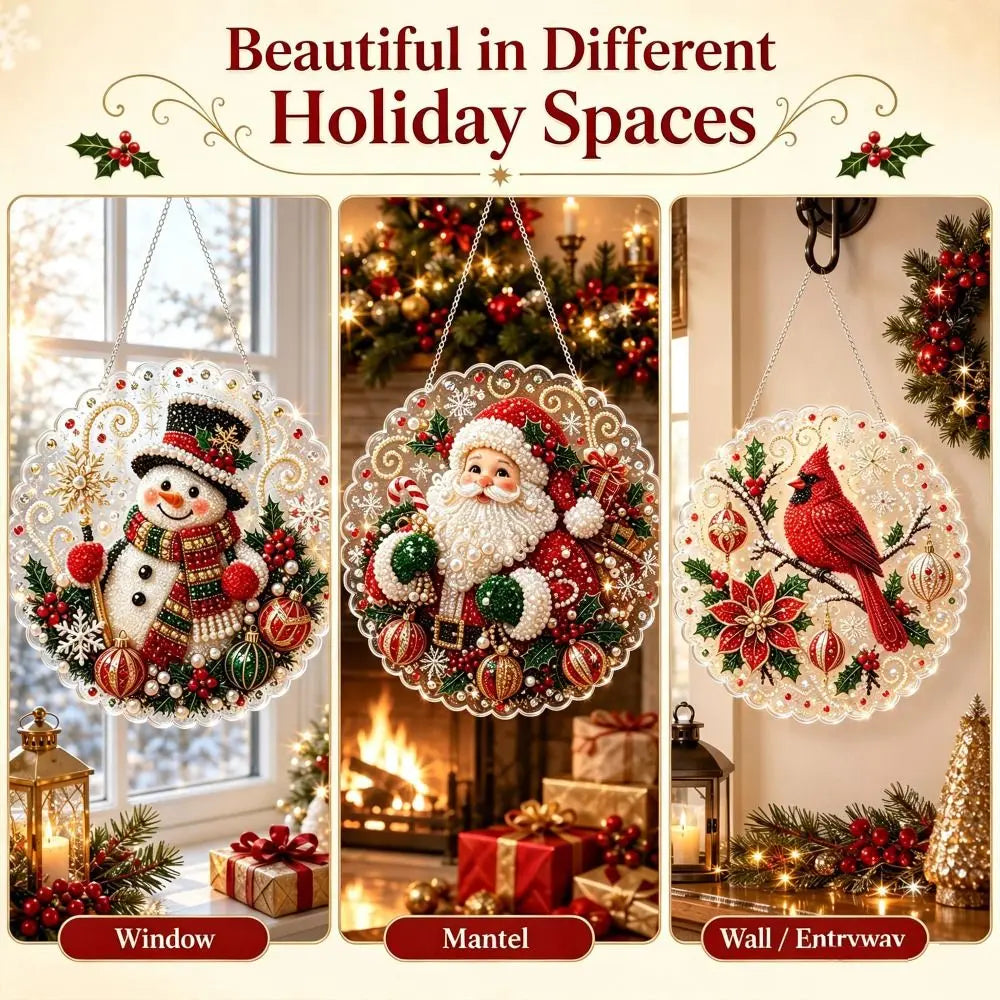 5D Christmas Pearl Diamond Painting Kit – DIY Acrylic Round Board