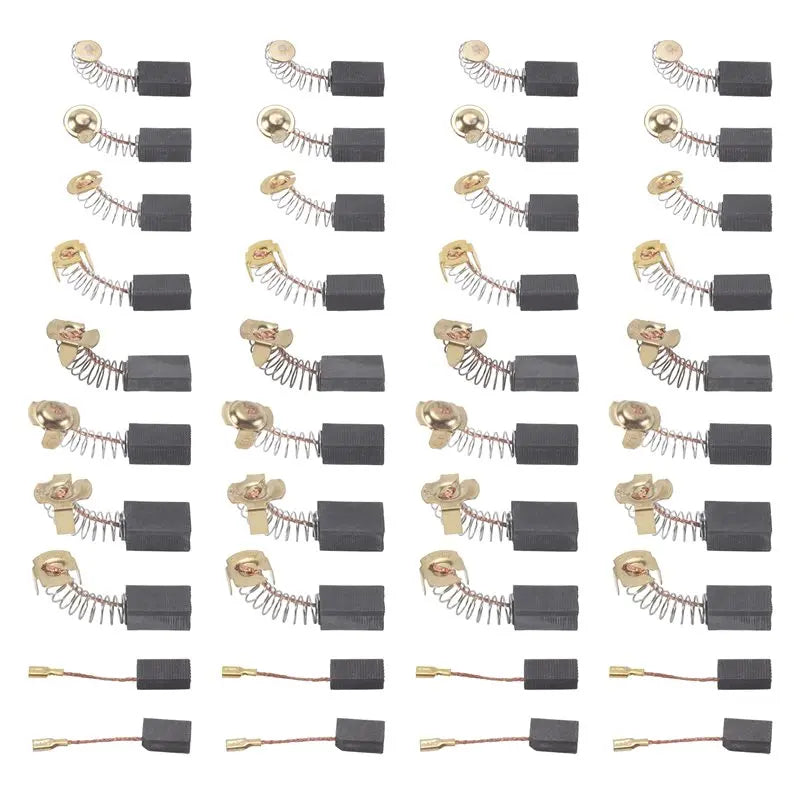 40-Pack Electric Motor Carbon Brushes Set – 10 Sizes