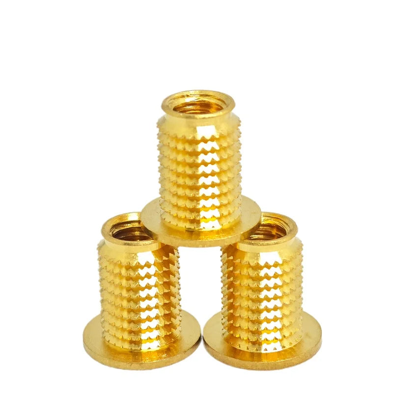Brass Knurled Threaded Inserts M3 M4 M5 M6 Cold Press Nutserts