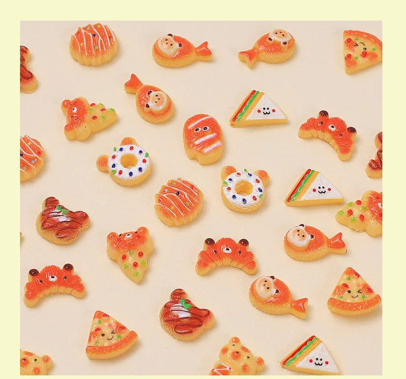 3D Dessert Nail Charms – 20PCS Resin Food Nail Art Decorations