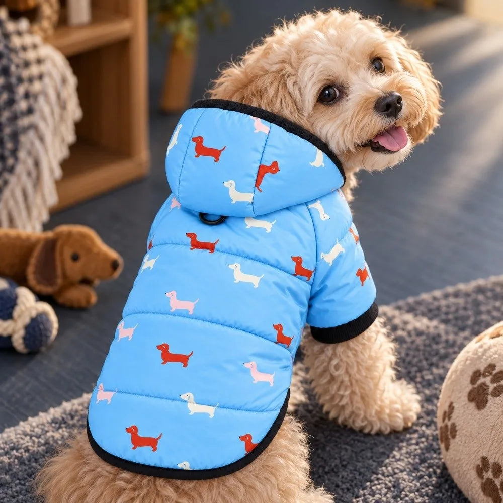 Soft Warm Hooded Pet Coat – Dog & Cat Jacket S/M/L