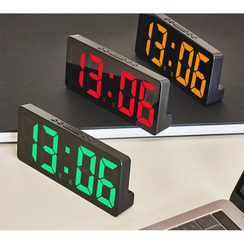LED Alarm Clock with Nightlight, Temperature & Calendar