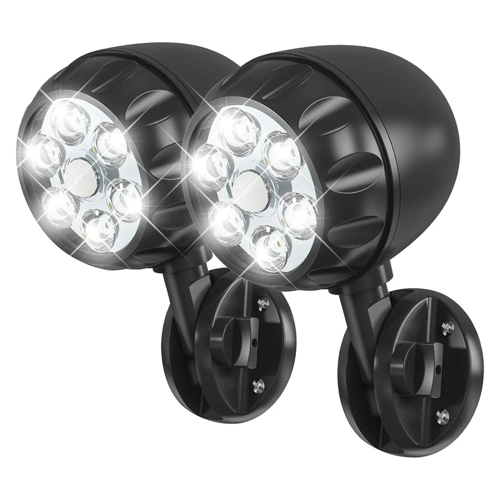 Battery Motion Sensor Outdoor Light 6 LED 6000K 4-Pack